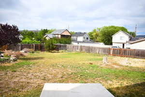 View of fenced backyard