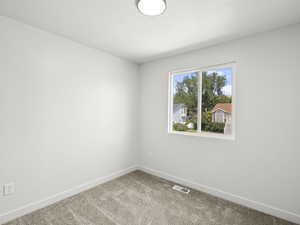 3rd upstairs bedroom, new carpet paint  & windows