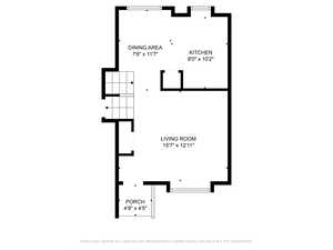 Brand New kitchen w quartz counter tops and stainless steel appliances. off of entry and front room
