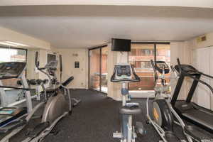 Gym featuring baseboards