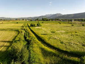 Mountain view with rural landscape