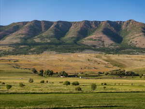 Mountain view with rural landscape