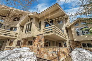 View of snow covered building