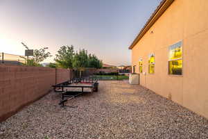 View of fenced backyard
