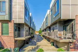View of concrete alley