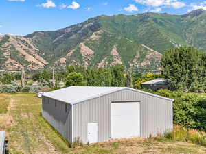 View of mountain backdrop. 40 x 80 building
