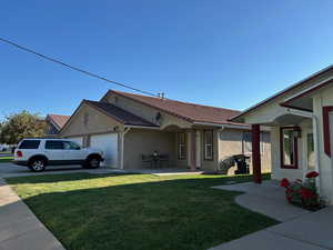 Side view of front of home