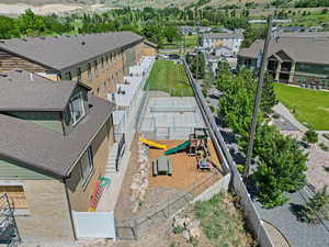 Aerial view of residential area