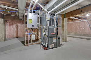 Utility room with tankless water heater