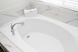 Bathroom view of a bath