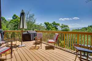 Wooden terrace with grilling area