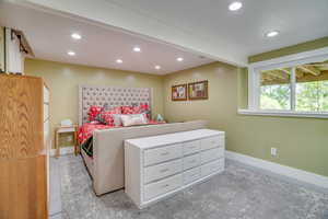 Bedroom featuring recessed lighting