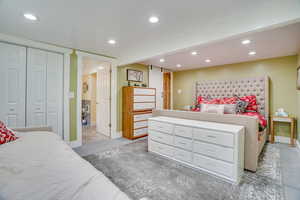 Bedroom featuring recessed lighting
