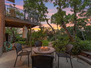 View of patio / terrace with an outdoor fire pit