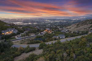Aerial view at dusk