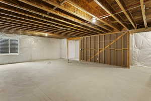 View of unfinished basement