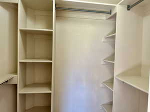 View of walk in closet in primary bedroom with great storage and organization