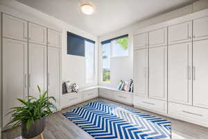 Unfurnished room with light wood-style flooring