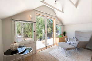 Sitting area at top of stairs, part of en suite