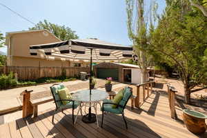 Fabulous deck off back of home