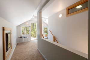 Hallway from sitting area into bedroom area