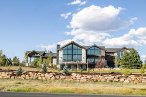 View of front of home with a chimney