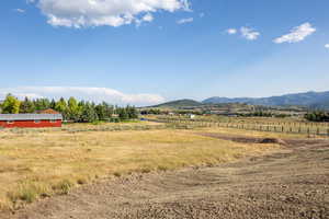 Mountain view with rural landscape