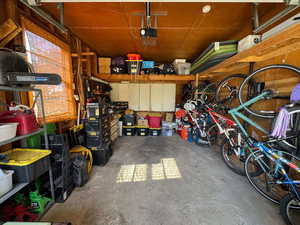 Storage room with a garage