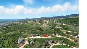 Bird's eye view of a mountain backdrop
