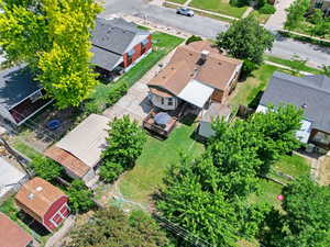 Aerial perspective of suburban area