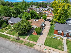 Aerial perspective of suburban area