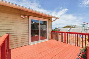 View of wooden deck