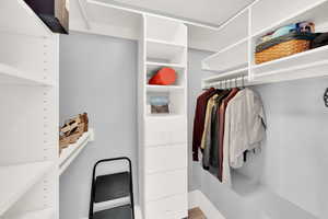 View of walk in closet
