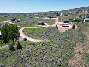 Aerial overview of property's location with rural landscape