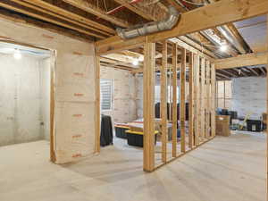 View of unfinished basement
