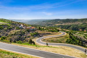 Aerial view of a mountain backdrop
