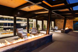 View of patio / terrace featuring an outdoor fire pit