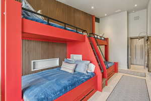 Bedroom featuring recessed lighting