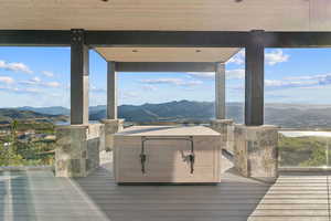 Deck with a mountain view