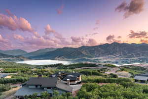 Mountain view with a nearby body of water