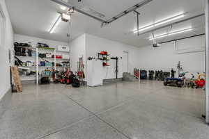 Garage featuring a garage door opener