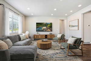 Virtually staged main level family room