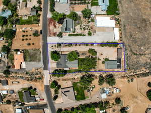 Aerial view of property's location with property boundaries highlighted
