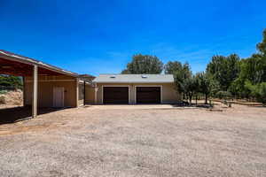 View of detached garage