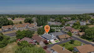 Aerial view of residential area