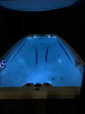 Swim spa at night