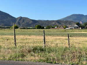 View of mountain background with rural landscape