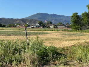View of mountain background with rural landscape