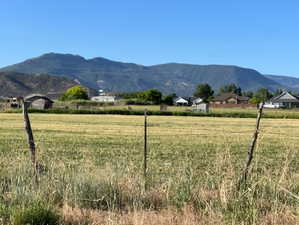 Mountain view with rural landscape