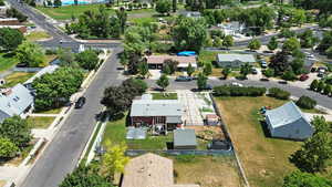 Aerial view of residential area